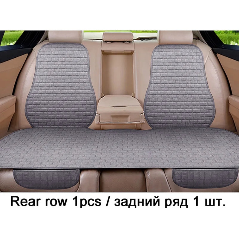 Car Flax Seat Cushion Protector Pad Front/Rear Set