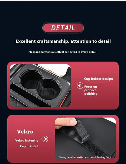 Car PU Leather Armrest Box Heightening Pad Tissue Organizer
