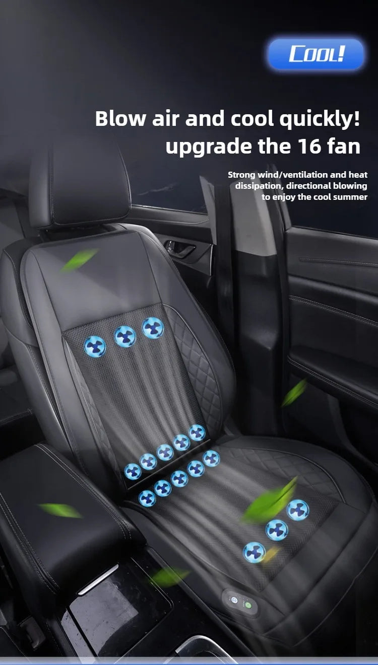 Car 12V/24V Universal Ventilated Seat Cooling 12 Fans Cushion