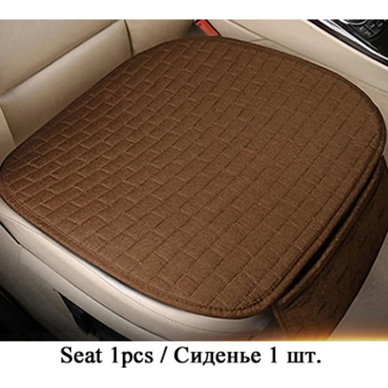 Car Flax Seat Cushion Protector Pad Front/Rear Set