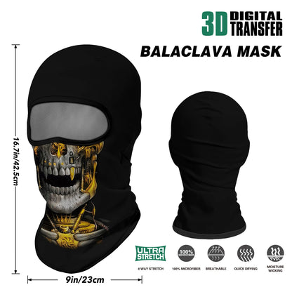 Motorcycle Full Face Sun Protection Lining Summer Breathable Skull Halloween Masks