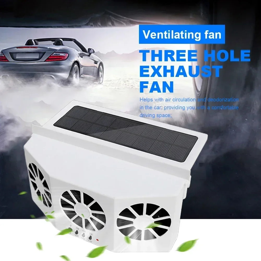 Car Exhaust Fan USB Rechargeable/Solar Air Cooling Ventilation Fan
