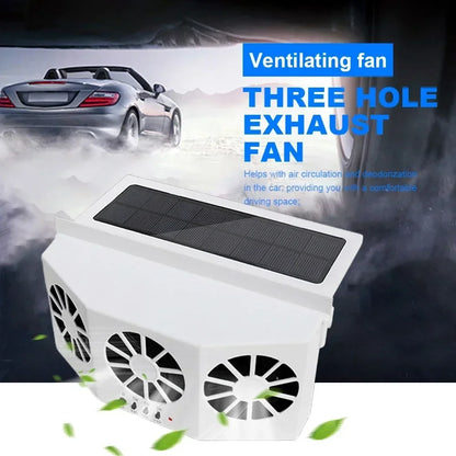 Car Exhaust Fan USB Rechargeable/Solar Air Cooling Ventilation Fan