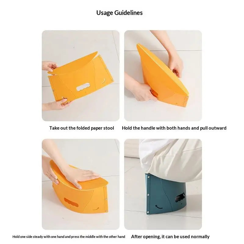 Outdoor Camping Folding Stool Plastic Chair Easy Carry Mini Seat Chair