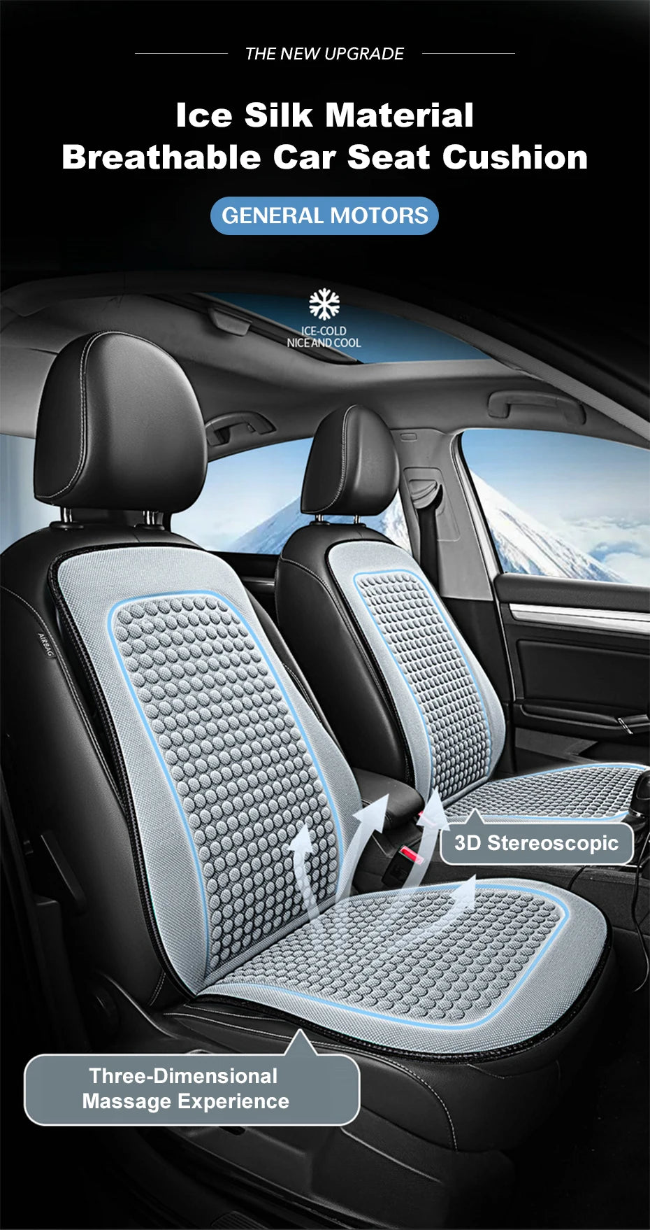 Car Summer Cooling  Breathable Bump Massage Seat Cushion