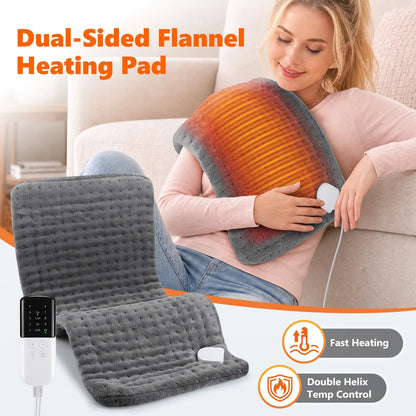 Electric Heating Pad Flannel 10 Warmth Modes 4 Timer Dual SCR Controller
