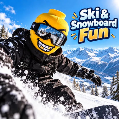 Outdoor Cycling Skiing Funny Knit Ski Mask Food Print Yellow Man Funny Windproof Face Cover