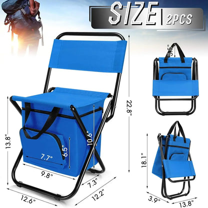 Camping Fishing Beach Stool Detachable Portable Backrest Lightweight Folding Chair
