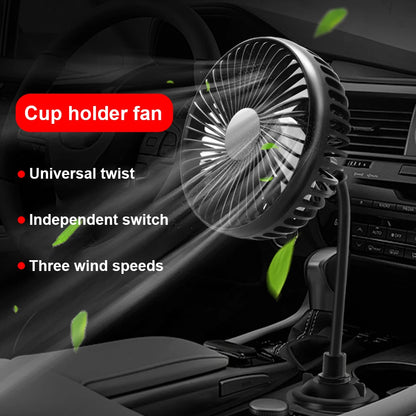Car USB 3 Speed Powerful Quiet Rotatable Cooler Fan