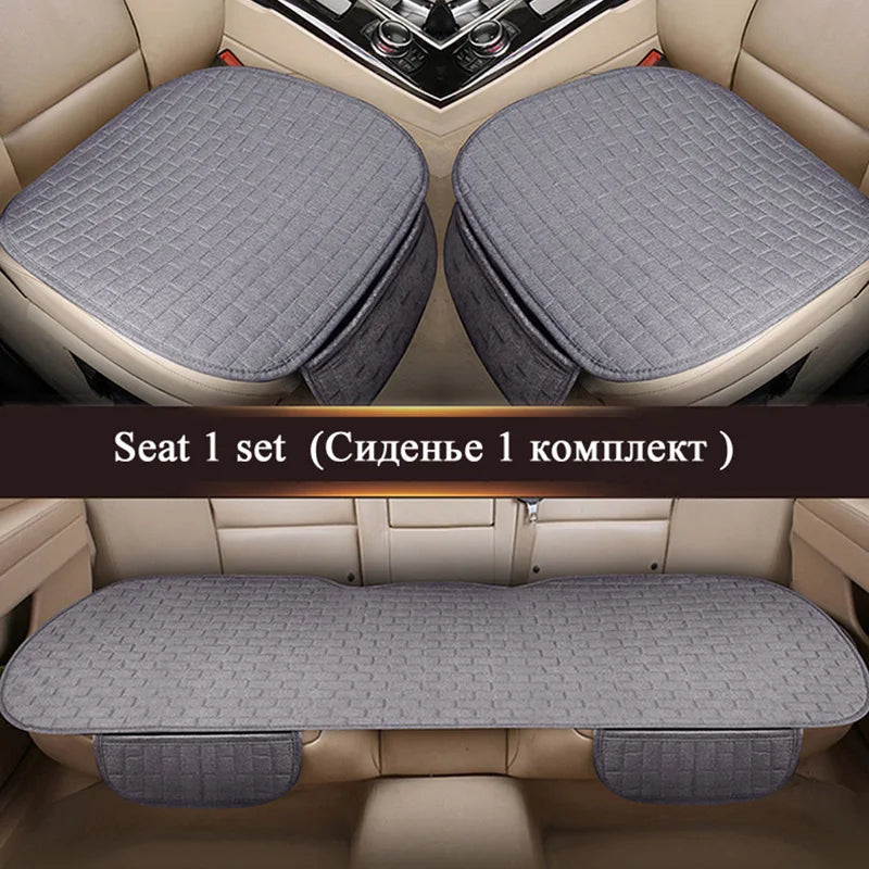 Car Flax Seat Cushion Protector Pad Front/Rear Set