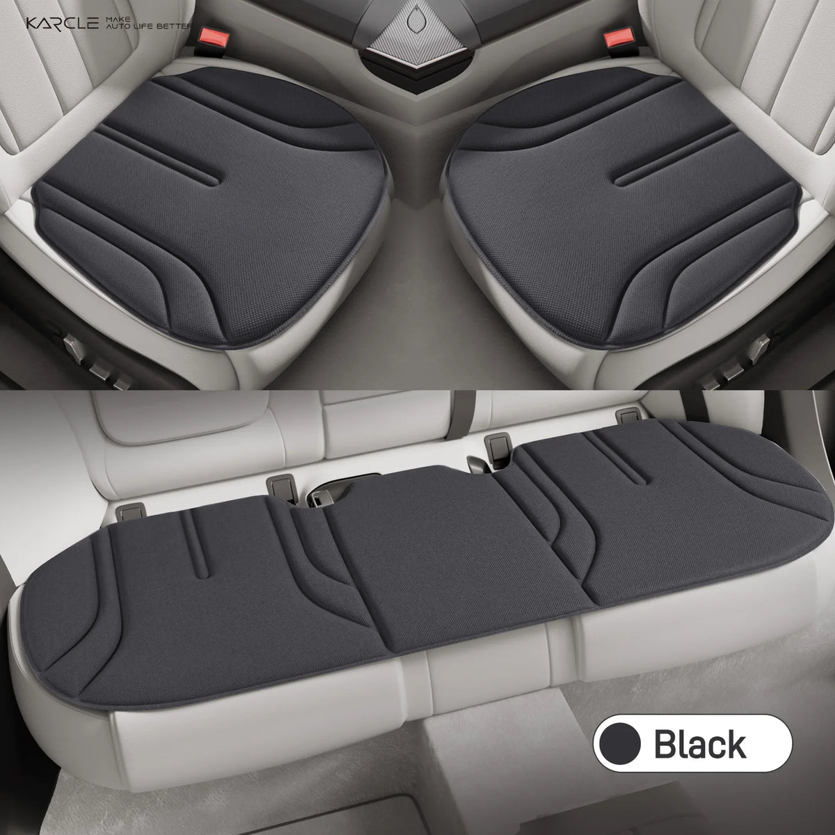Car Universal Breathable Foam High-elastic Universal Seat Cushion 3 Pcs Set