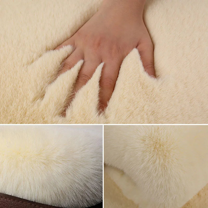 Car Winter Plush Rabbit Fur Non-slip Warmth Thickened Cushion
