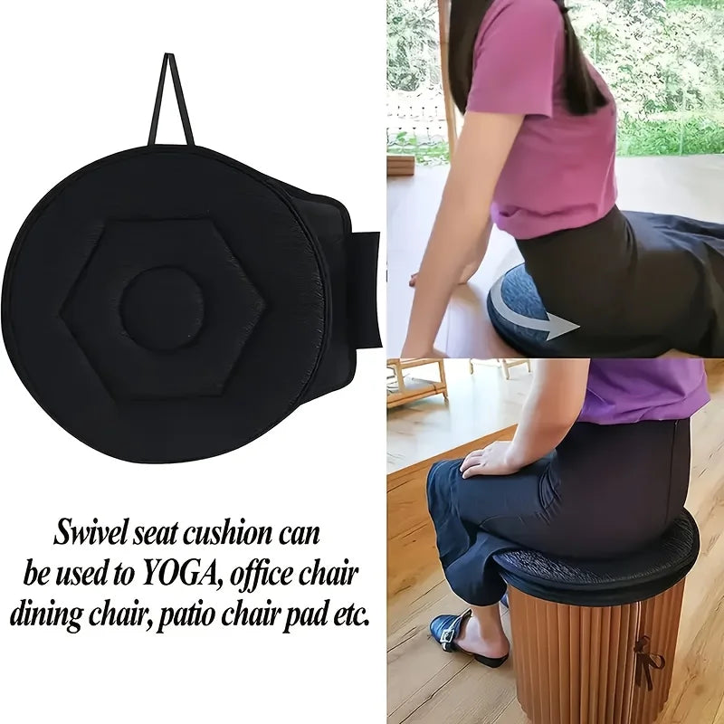 Car Non-Slip Polyester Fiber 360° Rotating Seat Cushion