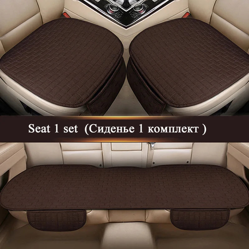 Car Flax Seat Cushion Protector Pad Front/Rear Set