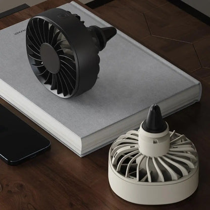 Car Clip Colorful Ambiance Lights Portable USB Charging Mini Fan