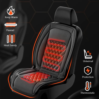 Car Truck 30' Fast Heating Heated Universal Seat Cushion 12/24v