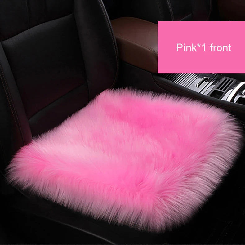 Artificial Wool Car Seat Cushion Winter Plush Auto Seat Cloak Universal Warm Car Seat Cover