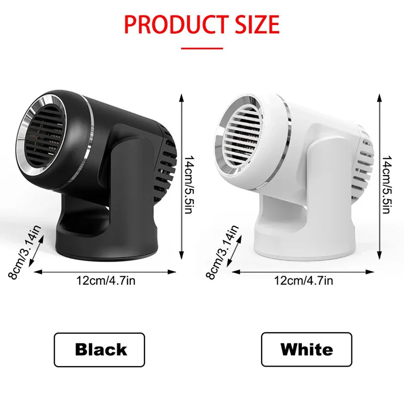 Car 360° Rotate 3 Adjustable Power Heating Fans