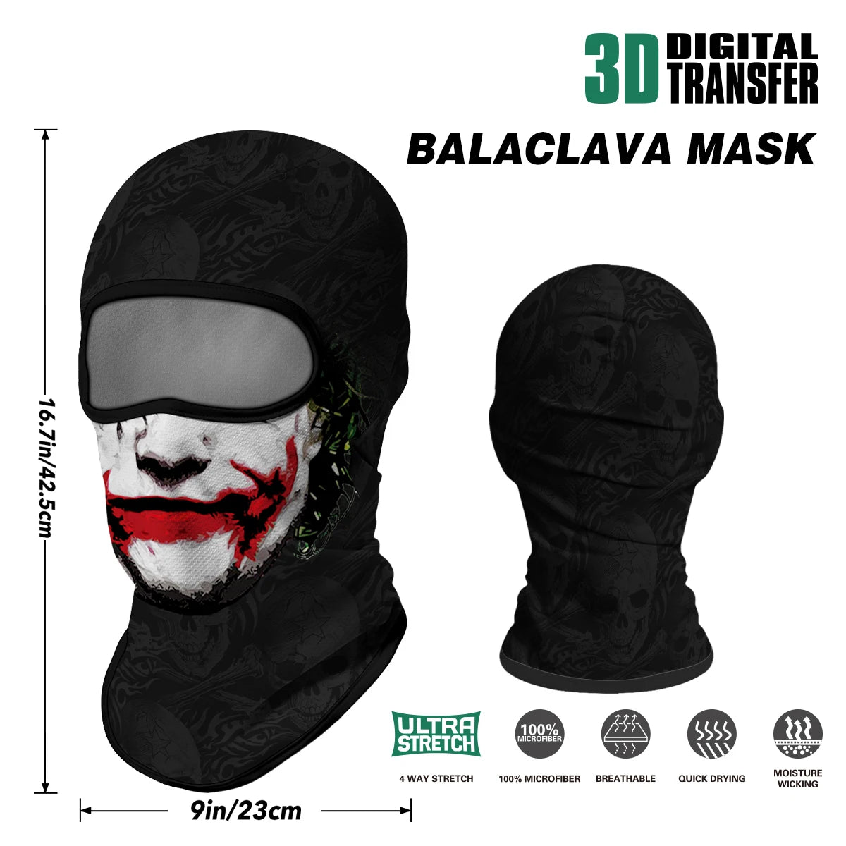 Motorcycle Full Face Sun Protection Lining Summer Breathable Skull Halloween Masks