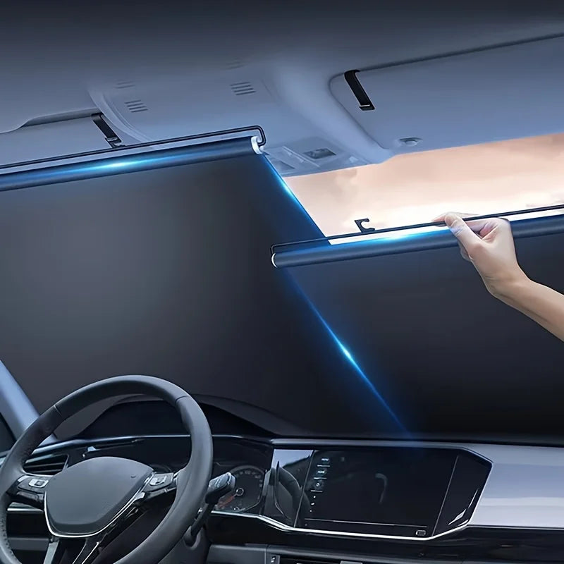 Car Retractable Sun Visor Front Windshield Sunshade Protection