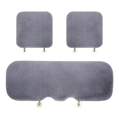 Car Multicolor Plush Fur Seat Cushion Winter Warmth Thick Wool Square Cushion Set