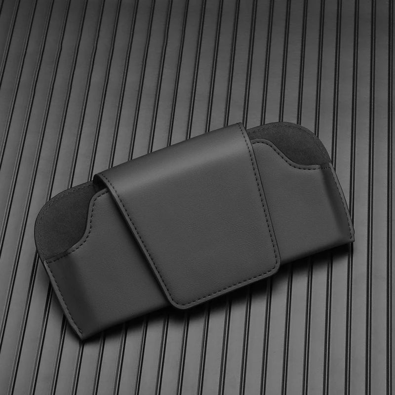 Microfiber Leather Sun Visor Glasses Holder Leather Wear-Resistant Sunglasses