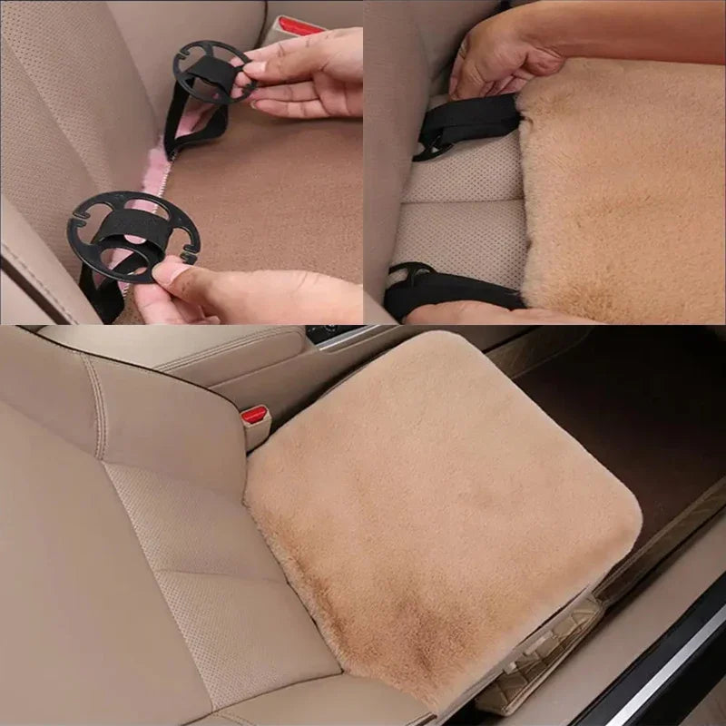Universal Car Front Seat Plush Winter Warm Soft Seat Cushion