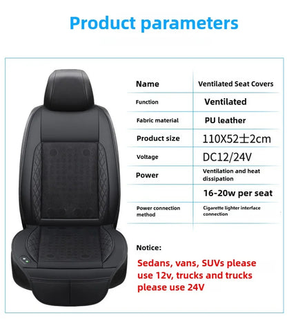 Car 12V/24V Universal Ventilated Seat Cooling 12 Fans Cushion