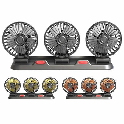 Car Electric 3 Head Silent  USB/12V/24V Cooling Fans