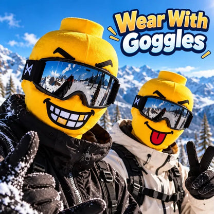 Outdoor Cycling Skiing Funny Knit Ski Mask Food Print Yellow Man Funny Windproof Face Cover