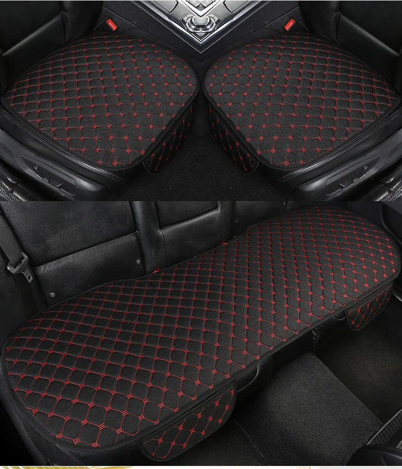Linen Quilted Embroidered Car Cushion Without Backrest Four Seasons Universal