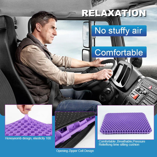 Car Gel Seat Summer Breathable Honeycomb Cushion