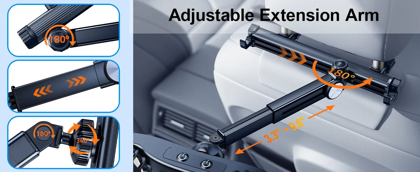 Car Dual-Head Fan Headrest 360° Rotation Air Cooling Fan