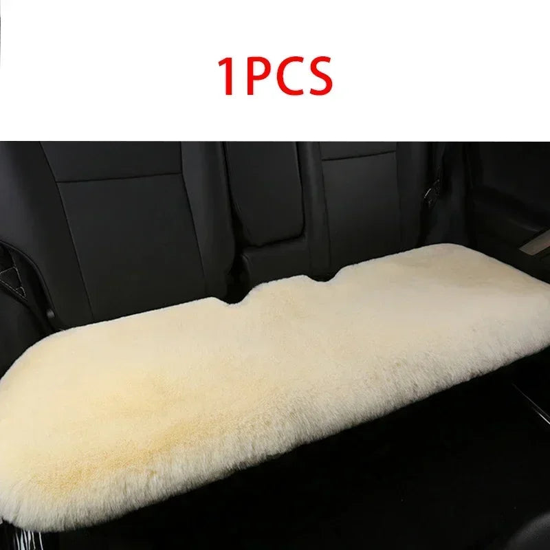 Car Multicolor Plush Fur Seat Cushion Winter Warmth Thick Wool Square Cushion Set
