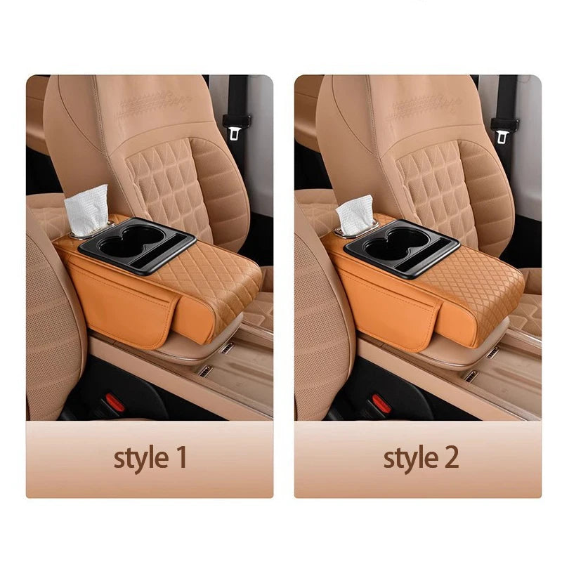 Car Armrest Cushion Organizer Mat Center Console Memory Foam Box Pads