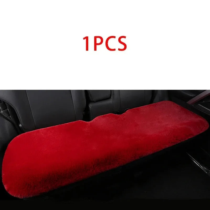 Plush Rabbit Fur Car Seat Cushion Winter Warmth Thick Wool Square Multicolor Cushion