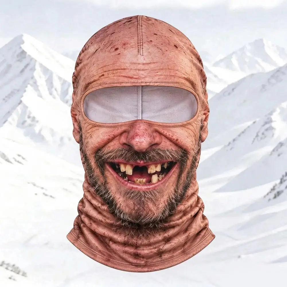 Funny 3D Face Balaclava Hat Full Face Motorcycle Riding Skiing Face Mask