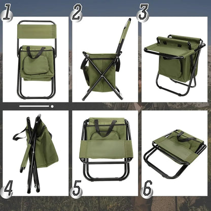 Camping Fishing Beach Stool Detachable Portable Backrest Lightweight Folding Chair
