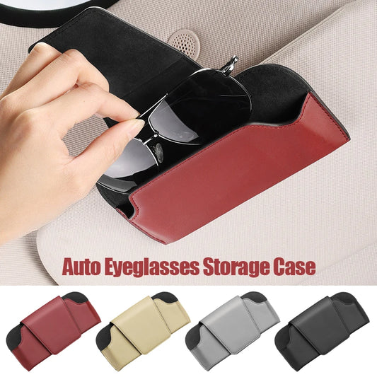 Microfiber Leather Sun Visor Glasses Holder Leather Wear-Resistant Sunglasses