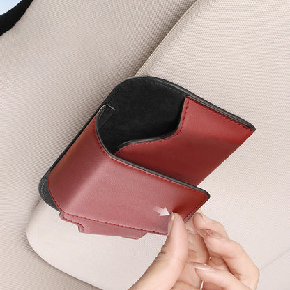 Microfiber Leather Sun Visor Glasses Holder Leather Wear-Resistant Sunglasses