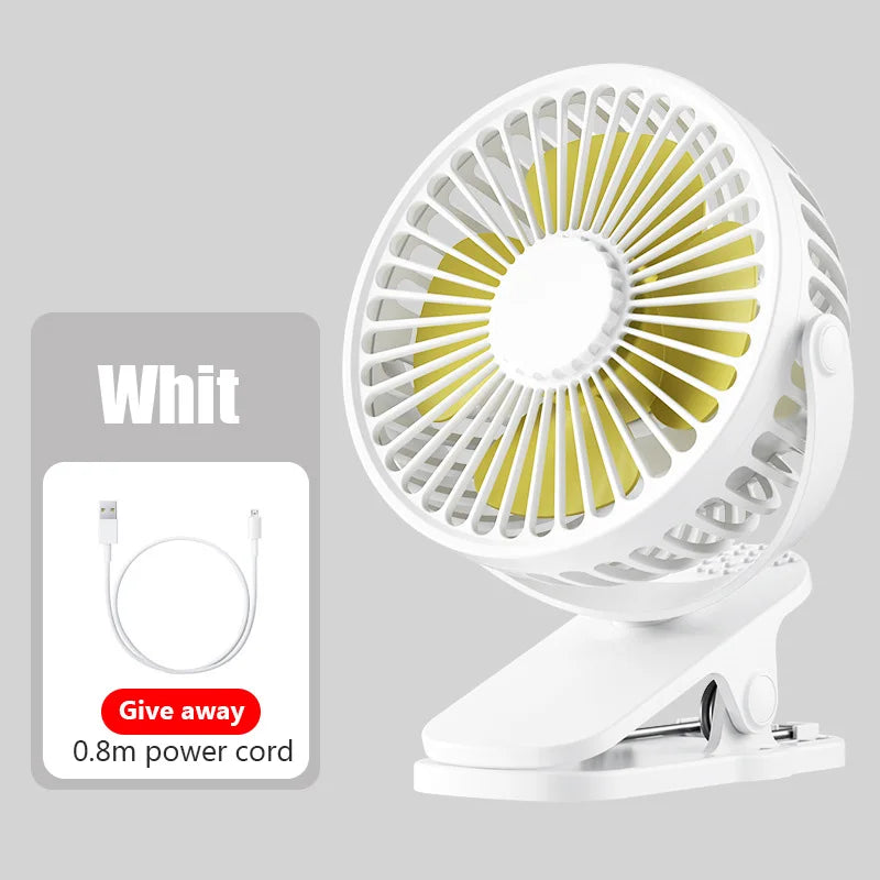 Portable Mini Hand Clip Fan USB Quiet Desktop Electric Fan Cooler