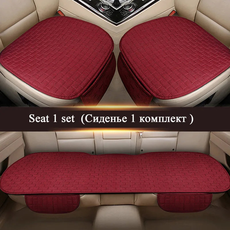 Car Flax Seat Cushion Protector Pad Front/Rear Set