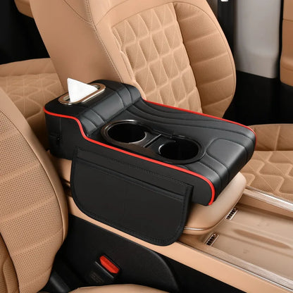 Car Center Armrest Box Elevator Pad Multi-Function Tissue Box Organizer