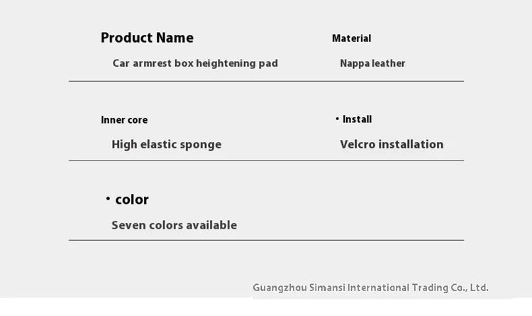Car PU Leather Armrest Box Heightening Pad Tissue Organizer