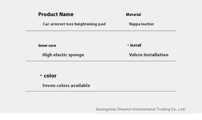 Car PU Leather Armrest Box Heightening Pad Tissue Organizer