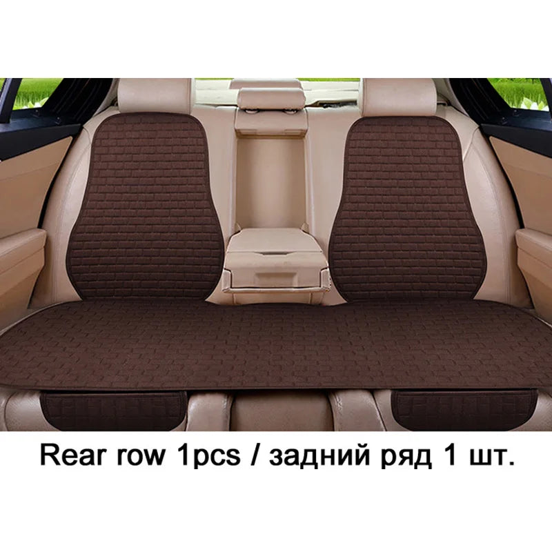Car Flax Seat Cushion Protector Pad Front/Rear Set
