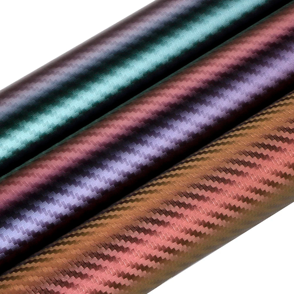 Car 3D Carbon Fiber Chameleon Stickers Styling Wrap Decal 152*20cm