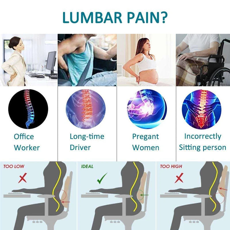 Car Memory Foam Lumbar Support Pillow Lumbar Cushion