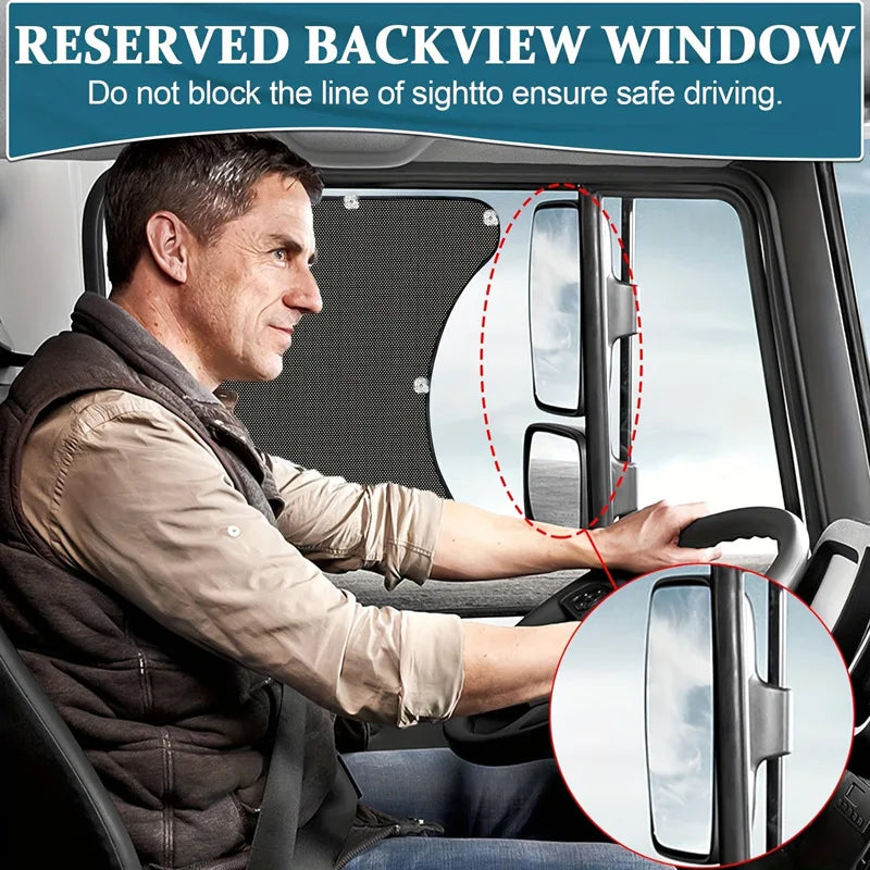 2pcs Side Sunshade Auto Heat Window Shade For RV Semi Truck