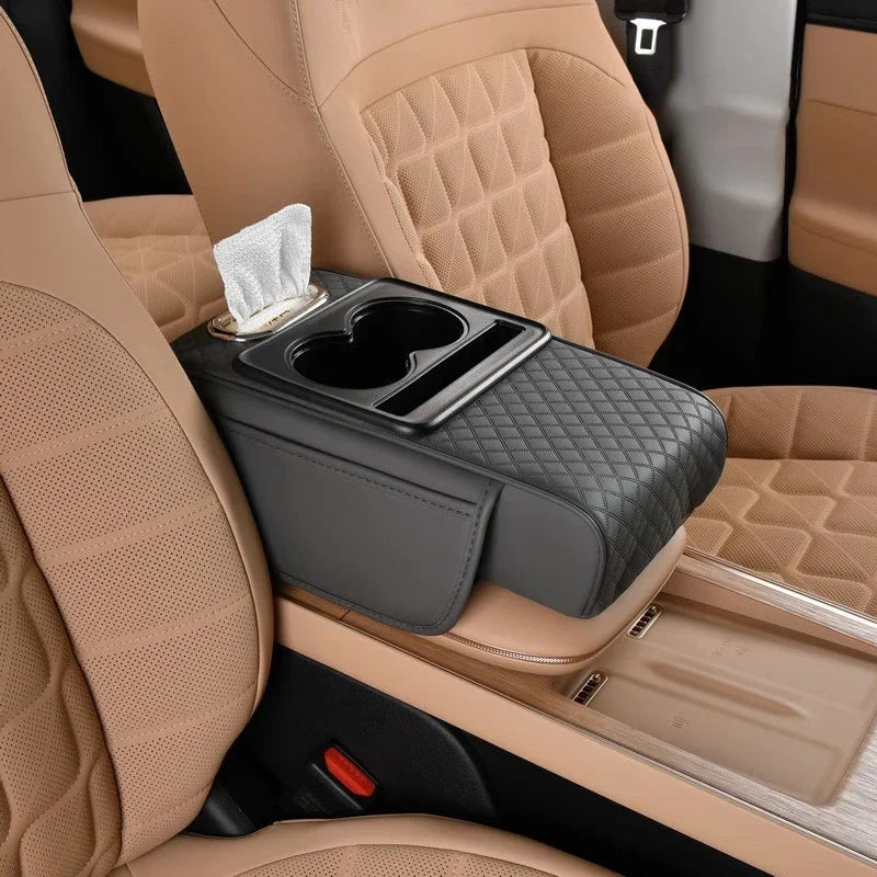 Car Armrest Cushion Organizer Mat Center Console Memory Foam Box Pads